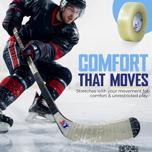 Image of ST Sports Tape Clear Hockey Tape 10 Pack - Shin Guard & Sock Tape | Strong Grip, Waterproof, Easy Tear, No Residue - Athletic Tape for Hockey, Soccer, Sports Gear & Equipment Hold