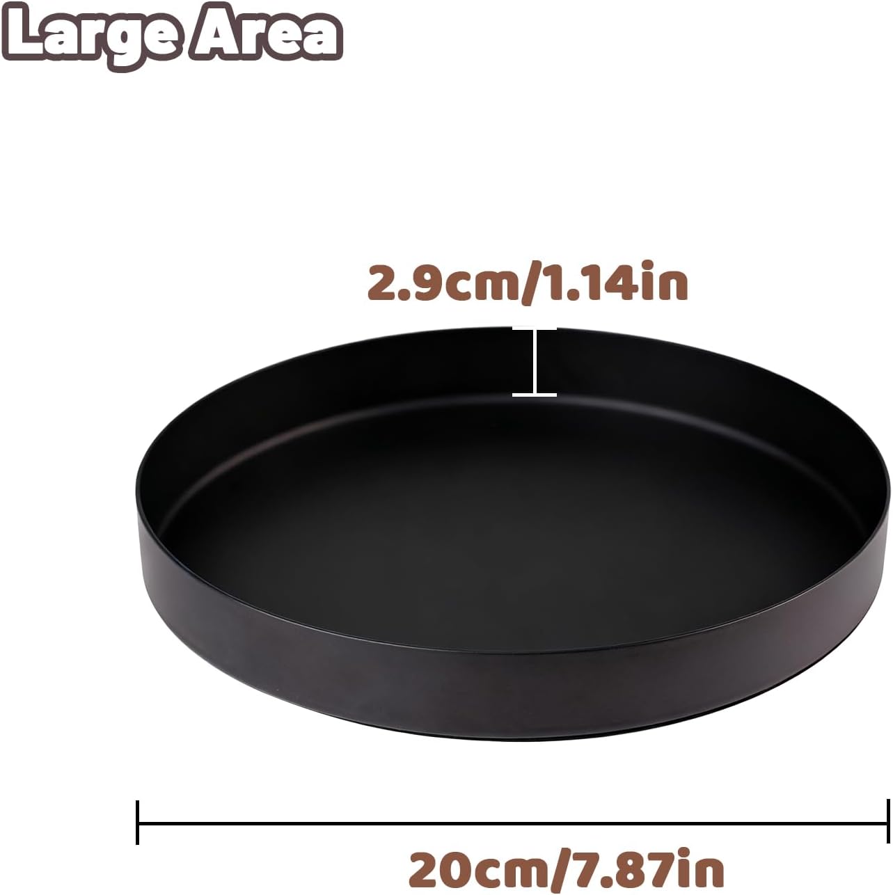 Black Tray Round Serving Platter, 8" x 1" image 2