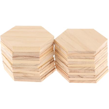 Amazon 木材チップ 装飾用木材チップ 木製カード 六角形 小物 Diy 装飾 部屋飾り物 25個セット デコレーション 通販