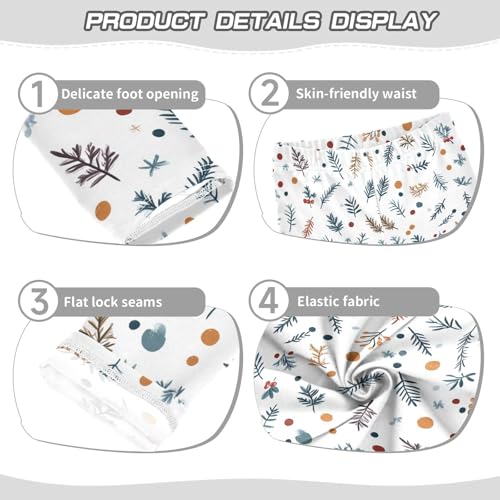 ZZKKO Girls Leggings Christmas Fabric Prints Toddler Girls Clothes Leggings for Girls Toddler Girls Leggings 3-4T3