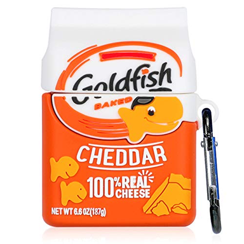 Oqplog For Airpod 2/1 Case Food Design Cover For Airpods Silicone Cases Air Pods Cute Funny Cartoon 3D Kawaii Fun Soft Designer Unique Fashion Cool Pretty For Girls Boys Teen Girly (Gold Fish Cookie) #TOP1