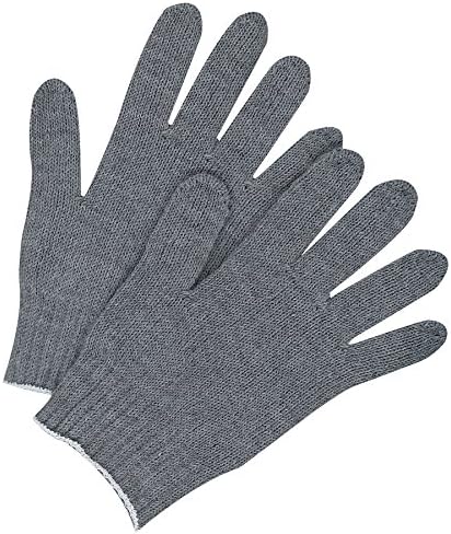 109375G11 Seamless Knit Poly-Cotton String Knit Glove Grey,