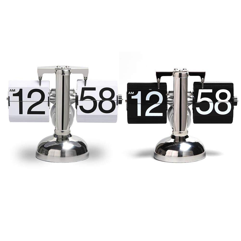 Tischuhr Flip Uhr Retro Wecker Standuhr Schreibtisch Regal Design Uhr, Auto Flip Retro Tisch Uhren Metall, Europäischen Stil Dekoration Tischuhr