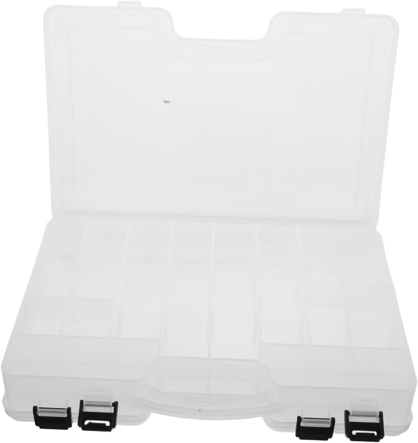 Milisten Box Portable Double Sided Fishing Spacious Storage for Bait and Accessories White Equipment Organizer with Multiple Compartments for Anglers