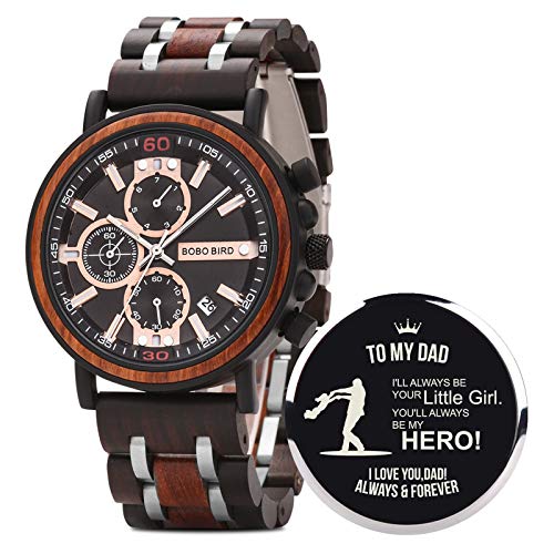 Montre personnalisée gravée bois BOBOBO Oiseau S18-1 contre allergies
