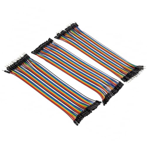 Image of Tishvi Jumper Wires Kit 120pcs Multicolored Dupont Cables - 40 MM, 40 MF, 40 FF Connectors for UNO, Nano, Raspberry Pi, Breadboard Prototyping & DIY Electronics