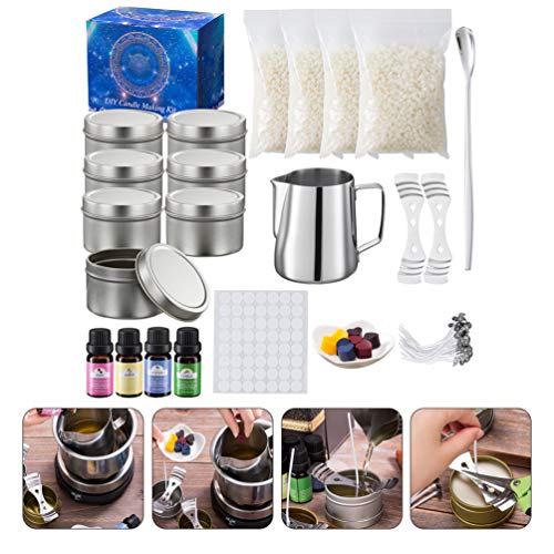 ARTIBETTER Kit de Fabricação de Velas DIY Com 600Ml Copo de Aço Inoxidável Fragrância de Cera de Abe