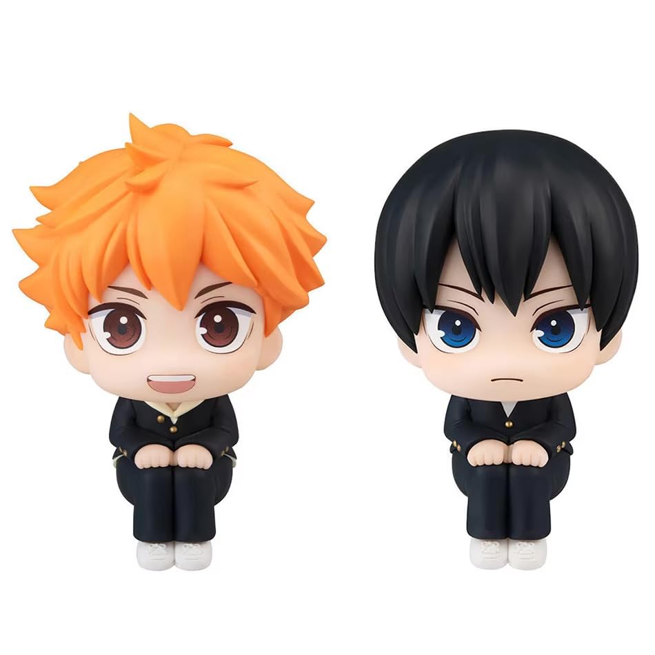 10cm Anime Figures from Haikyuu - Tobio Kageyama, Look Up Shoyo Hinata, Tetsurou Kuroo, Kozume Kenma, Oikawa Tooru Action Figure Q Version Figurine PVC Collection (Hinata & Tobio 10cm 2 Pc Set)