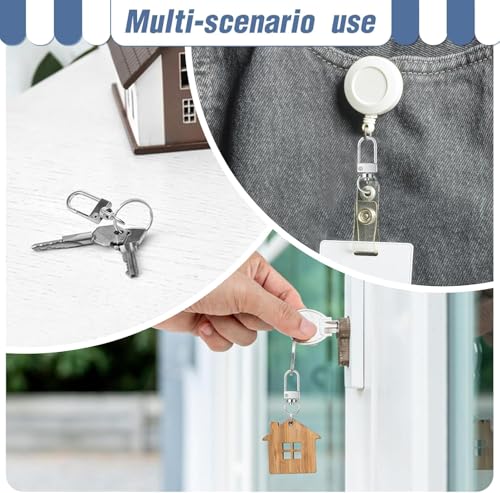 Image of Tia Strap Buckles Metal Clasps Lobster for Handbag, Spring Ring, Purse Dog Hook, Key Chain Swivel Trigger Snap Hook DIY and Purse Making Accessories (Silver Push Gate Hook Swivel-Premium-33x10mm, 2)