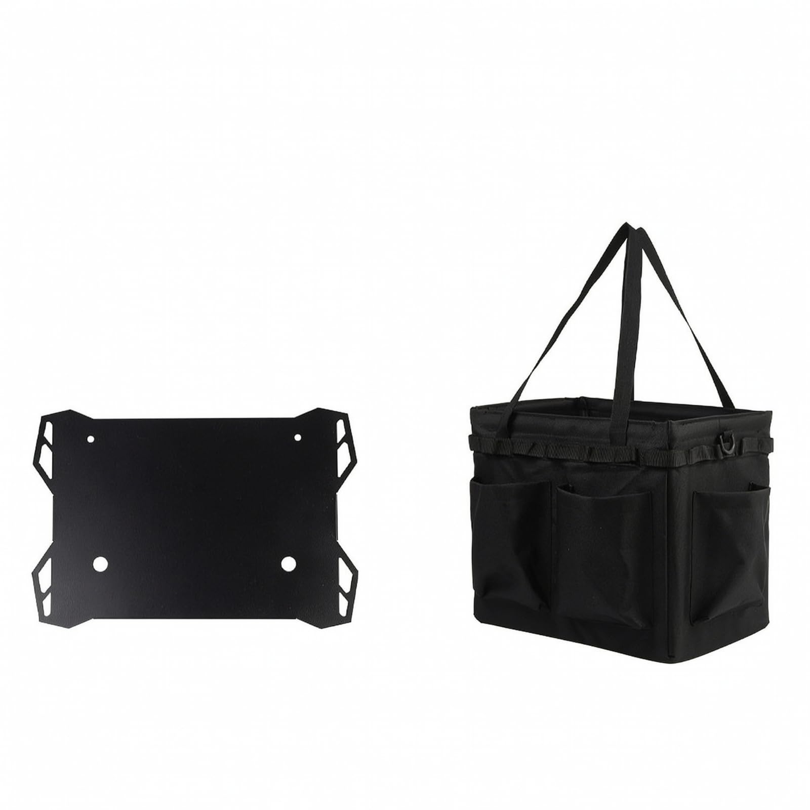 Amagogo Bolsa Unsilios Cocina Portátil | Ligero, Bolsa Herramientas para Barbacoa, Multiusos, Caja Almacenamiento con Divisores, Picnic, Campistas, Negro, con Placa