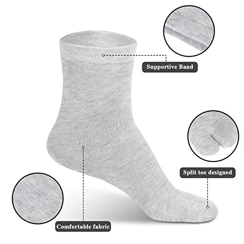 Geyoga 6 Pairs Flip Flop Socks Unisex Split Toe Cotton Tabi Socks for Women Men3