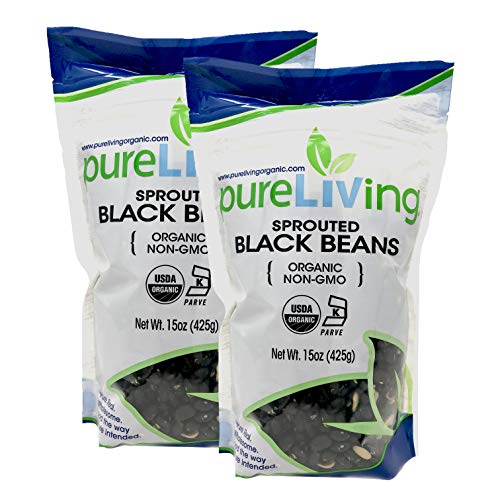 PureLiving - Organic Sprouted Black Beans 15 Oz - 2 Pack - Non