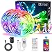 Striscia LED Bluetooth 20M con Controllo App, ALED LIGHT Strisce LED Colore RGB 5050 con Telecomando IR, Sincronizza con la Musica, Kit Striscia LED Flessibile per la Casa Decorazione