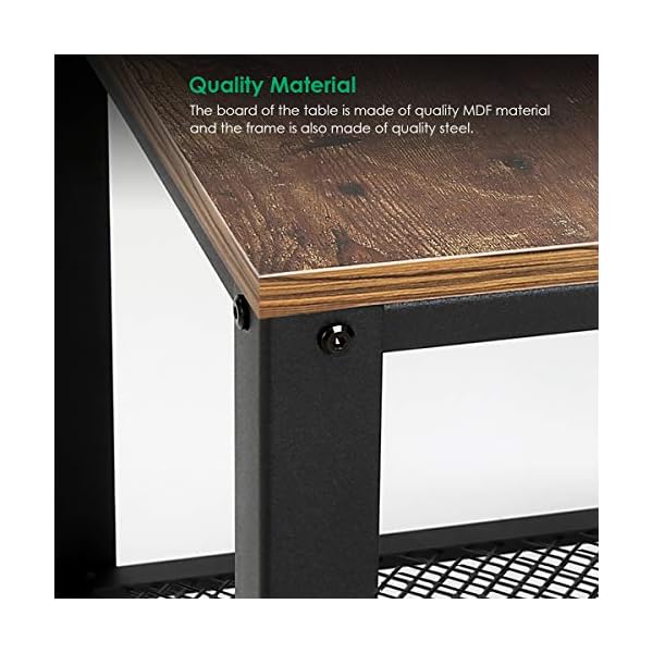 TomCare End Table 2-Tier Side Table with Storage Shelf Small Tables Living Room Square Coffee Table Nightstand Metal Frame Bedside Table Multipurpose for Home Office Living Room Bedroom - Image 5