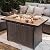 Nuu Garden Outdoor 43 Inch 50,000 BTU Propane Gas Fire Pit Table, Ceramic Tabletop, Water Proof Oxford Cover, Glass Fire Pit Wind Guard, Glass Beads, Lid Included, Dark Brown and Coffee