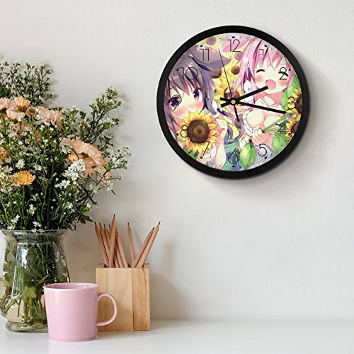 Pendule murale silencieuse 25.4cm horloge moderne tournesol