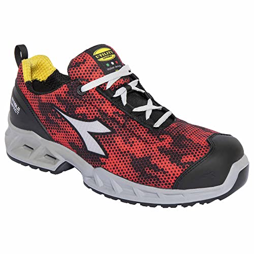 UTILITY DIADORA Shark Stable Impact Low S1p SRC ESD, Scarpe da Ginnastica Unisex-Adulto, Rosso Nero, 35 EU