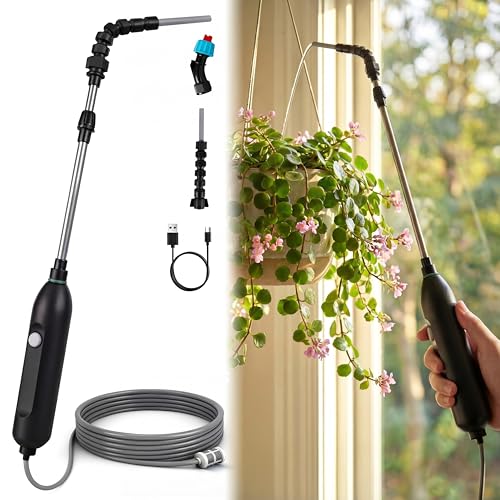 High Reach Electric Water Sprayer Wand for Hanging Plants, Telescoping Indoor Plant Waterer with...