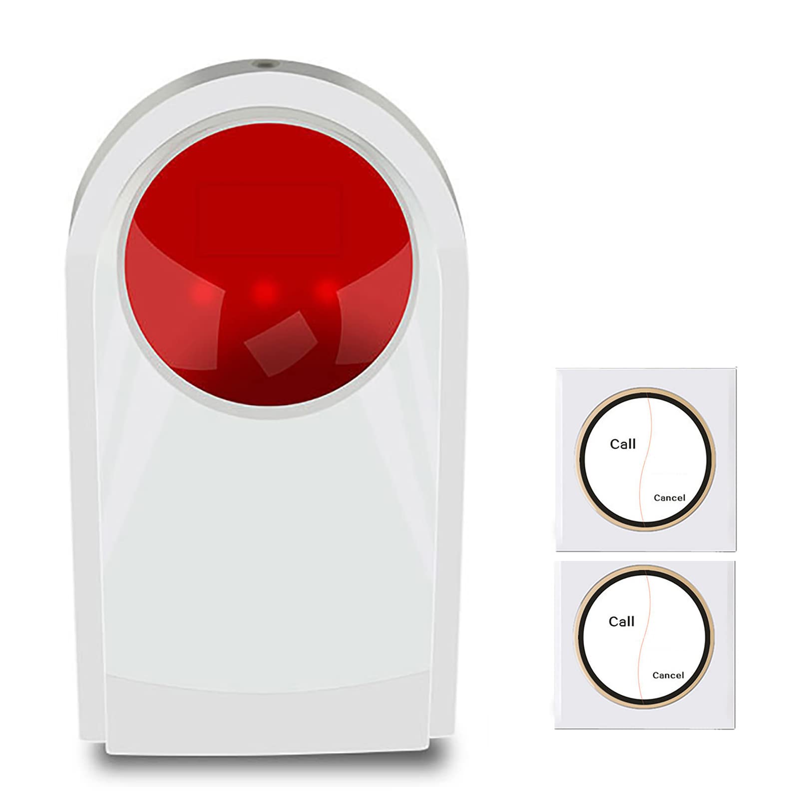 Botón de alarma de pánico – Sirena fuerte SOS con luz intermitente – Sistema de alerta de seguridad definitivo para el hogar, hotel, tienda – ideal para joyerías, dispositivo de seguridad eficaz