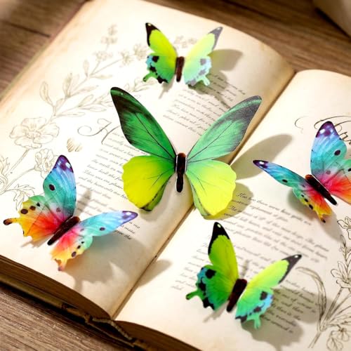 Image of SpecialYou Butterfly Wall Stickers for Home Decoration, Home Decor, Wall Decor Items for Living Room, Room Decoration Items, Stickers Sets - 12pcs (12, Green)