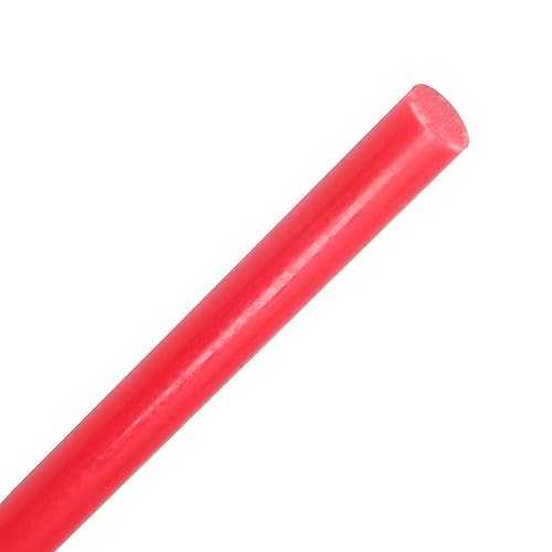 Aicosineg Varilla redonda de plástico Polioximetileno Stick para la industria mecánica POM sólido duro rojo 1/3 x 39-3/8 pulgadas (D x L) 1 unidad