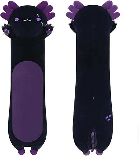 Vista 6 de Almohada de juguete de ajolote de peluche, almohada para abrazar, regalo para niños y niñas (azul, 19.6 pulgadas)