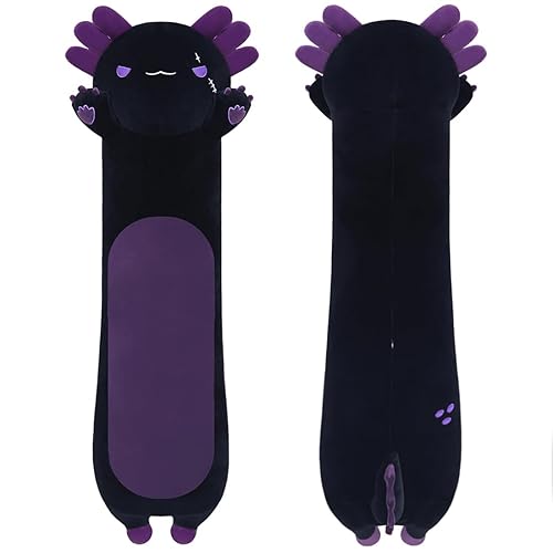 MIAOHAHA Long Plush Axolotl Toy Stuffed Animal Axolotl Plush Toy Pillow Hugging Pillow Gift for Kids and Girls(Purple,50cm/19.6in) - Purple - 50cm/19.6in