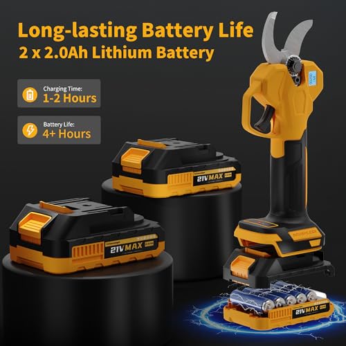 Image of Cordless Pruning Shears, 2 Inch Opening Electric Shears,2x2.0Ah Battery