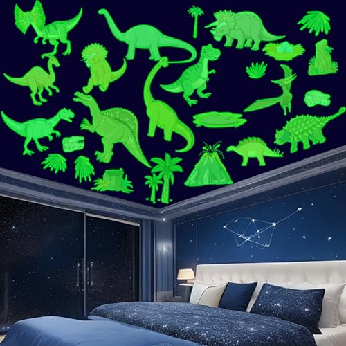 Stickers de Dinosaurios Brillan en la Oscuridad 48 Piezas miniatura 7
