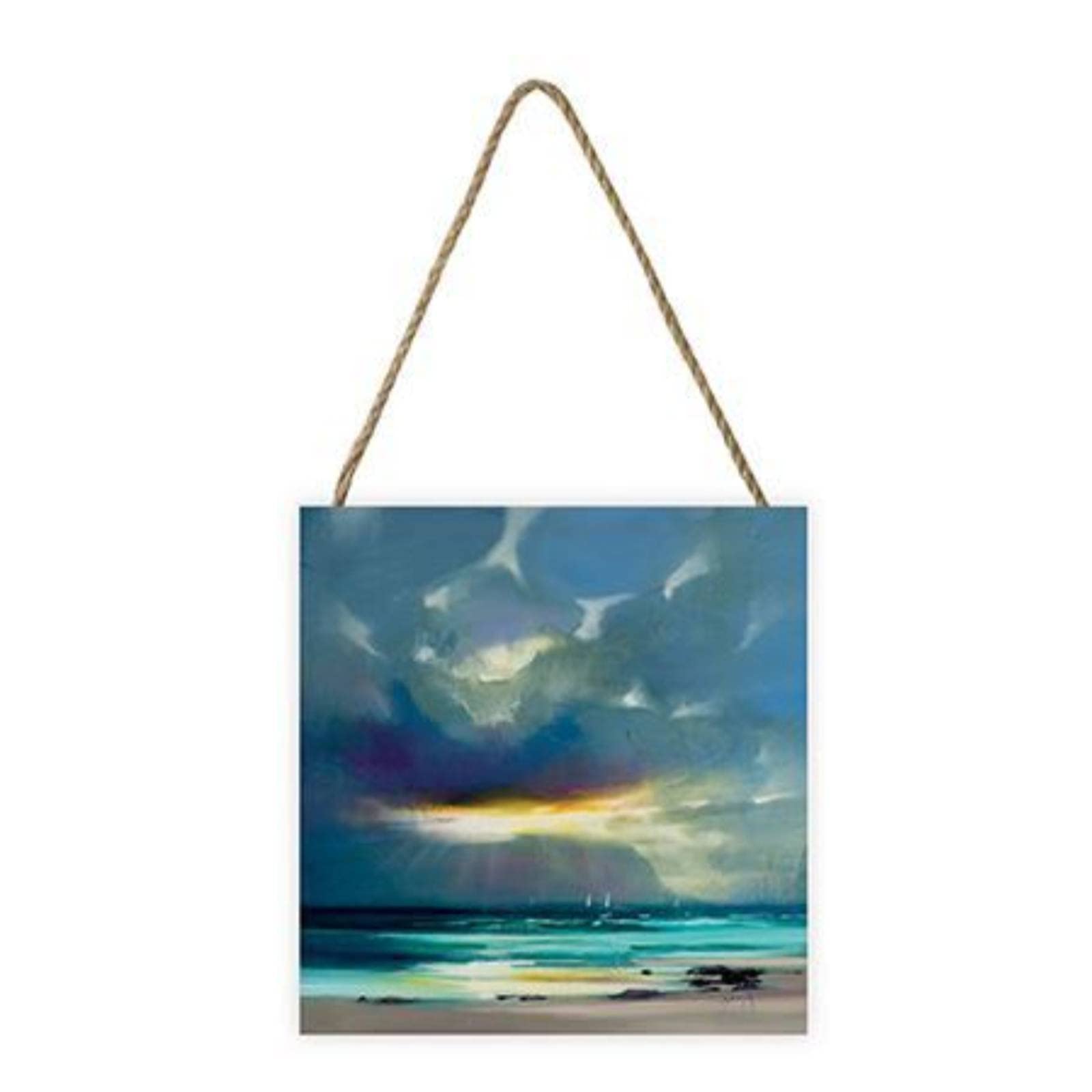 Pyramid International Multi-Colour Scott Naismith Artwork (West Coast Blues Ii Design) 20Cm X 20Cm X 3Cm Woodblock With Hanging Cord - Official Merchandise