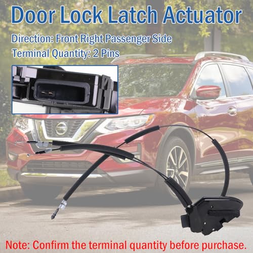 Image of Front Right Passenger Side Door Lock Actuator 80500-4BA0A Compatible with Nissan Rogue Sport Utility 2014 2015 2016 2017 2018 2019, Door Latch Replaces 80500-4BA0B