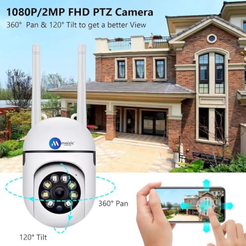 Maizic Smarthome Sricam Series 5 MP FHD 1440p Resolution, Full Color Night Vision, Two Way Audio, AI Human Detection, Motion Detection, PTZ Function, 360 Deg. CCTV Camera (Dual Lens) 5 51p9aomJzbL