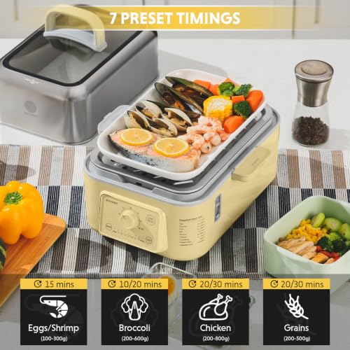 Image of BUYDEEM G52 5.3Qt Electric Food Steamer for Cooking, Mellow Yellow
