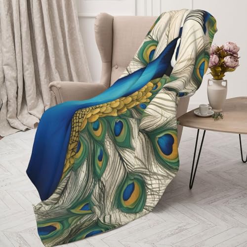Couverture paon floraison pour canapé et soirées cocooning