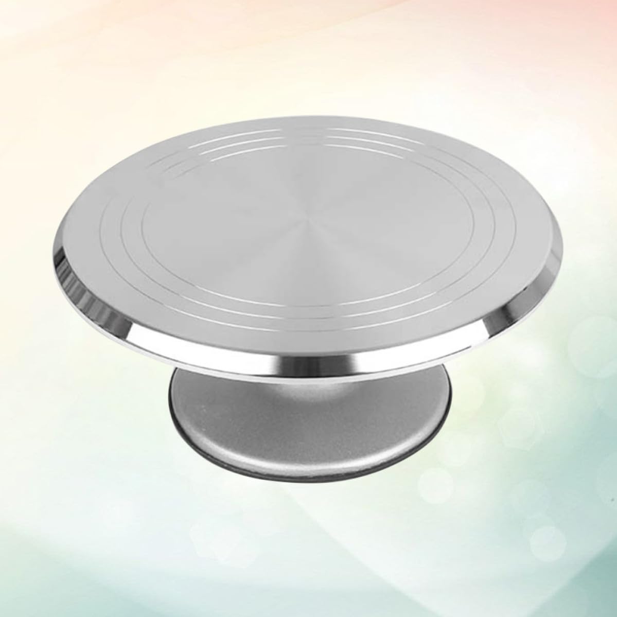 Alzatina per Dolci in Lega di Alluminio Argento da 12 Pollici Design Girevole a 360° e Base Antiscivolo per Decorazioni Stabili di Torte e Cupcake