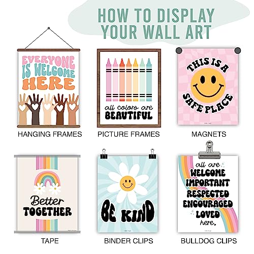 Affiches rétro diversité kit décoration classe complet