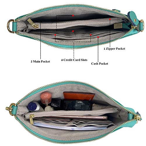 Beurlike Leather Wristlet Wallet Clutch Purses For Women Small Crossbody Phone Bags - Image 6