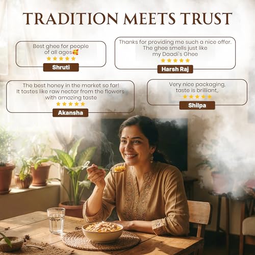 Image of ROSIER A2 Pure Gir Cow Ghee | (1L Ghee + 300gm Honey) | Traditional Bilona Method A2 Cow Ghee | Wild Forest Himalayan Honey | Grassfed, Pure and Healthy Desi Cow Ghee | Combo Pack (Pack of 2)