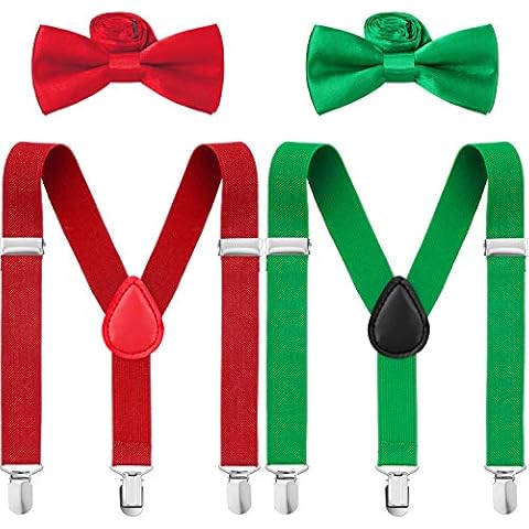 4 Pieces Kids Suspenders Bowtie Set Cover