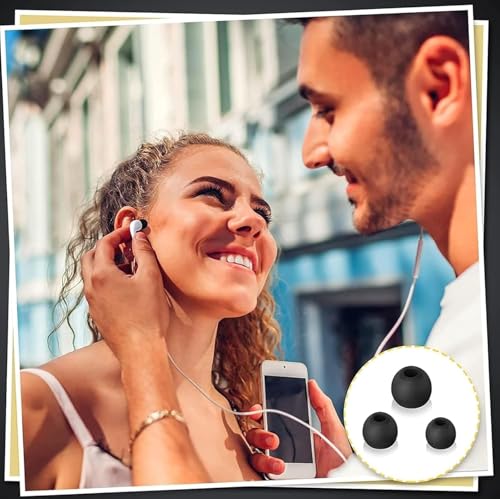 Image of REDWIND Replacement Earphone Silicone Rubber Eartips 3-Size, 12 Caps for Realme Boat JBL Oppo Vivo Samsung One Plus Wired & Bluetooth Neackband Earpads(Inner Hole 3.8mm -4.8mm 6-Pair) (Black)