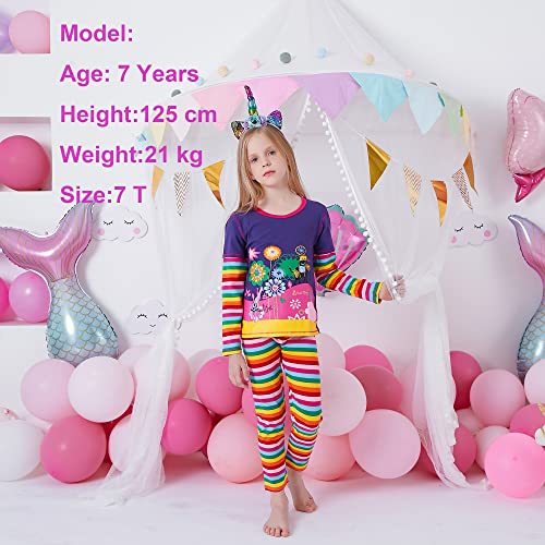 VIKITA Girls Shirts Winter Long Sleeve Rainbow Sleeve Tops for Daily Casual Wearing,2-12 Years2
