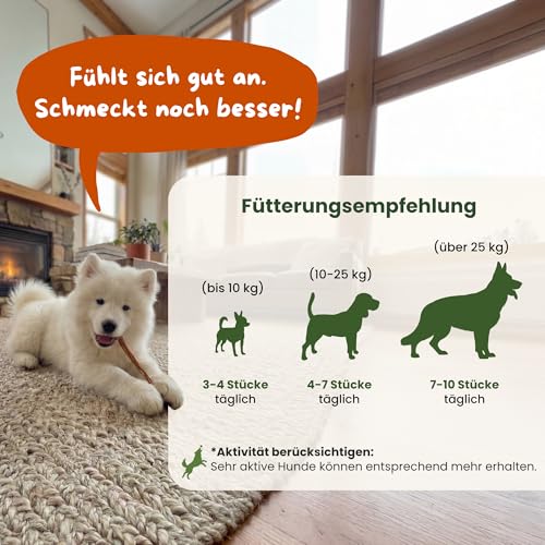 Naturbiss 100% naturliche Hundeleckerli - Kauspaghetti Rinderdarm Kausticks 150g - Barf Leckerli - Monoprotein, fettarm und proteinreich - ohne Zusätze, Seniore & Welpen - Trockenbarf für Hund