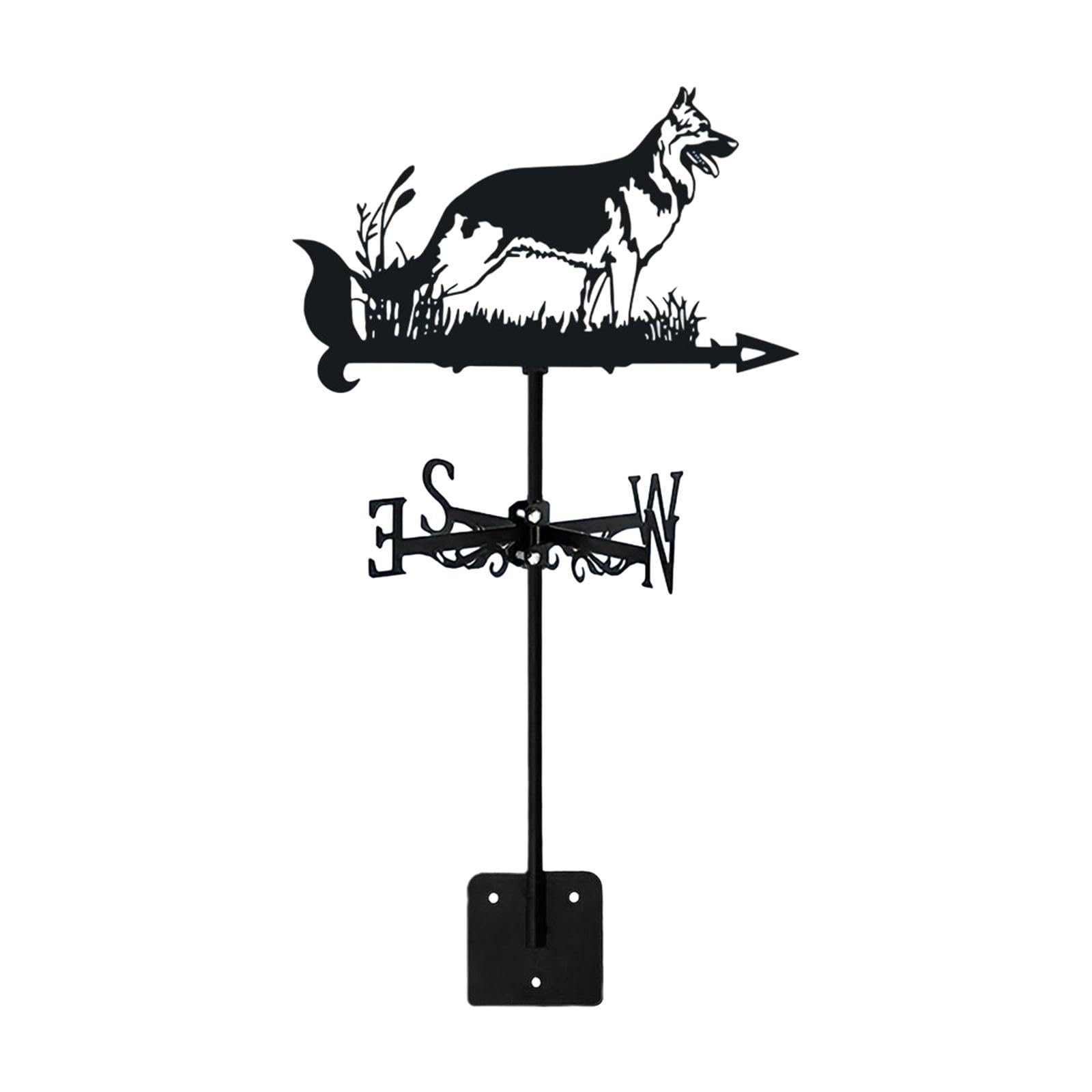 Dog Weathervane Wind Vane Animal Metal Weather Vane for Outdoor Roof Paddock