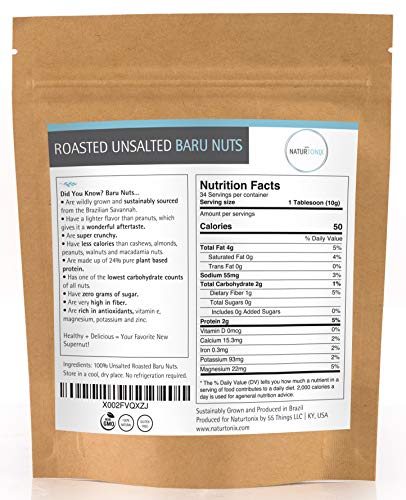 Baru Nuts Roasted and Unsalted, 12 Ounce Resealable Bag, Delicious, Crunchy and Super Healthy, Non-GMO and Gluten Free - Thumbnail 3