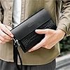 Business Clutch Bags Leather Men's Handbag Long Wallet Card Bag For Men Clutches For Men(Black) #2