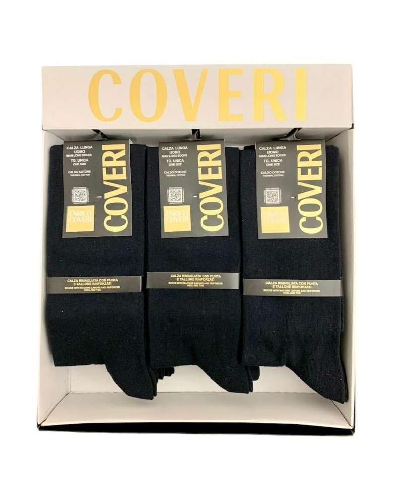 Enrico Coveri CONFEZIONE DA 12 PAIA CALZA UOMO LUNGA E CORTA COTONE CALDO - TG UNICA VESTIBILITA' 39/45. Articolo scatolato
