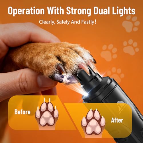 Electric Dog Nail Grinder: Upgraded 5-Speed Quiet Dog Nail Trimmer-Safe Painless Nail File for Claw Trimming & Grooming Care at Home for Dogs & Cats - Image 5