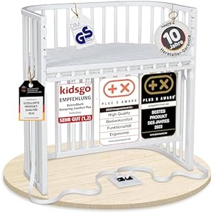 babybay Boxspring Comfort Plus Beistellbett, weiß lackiert mit Matratze Classic Cotton Soft