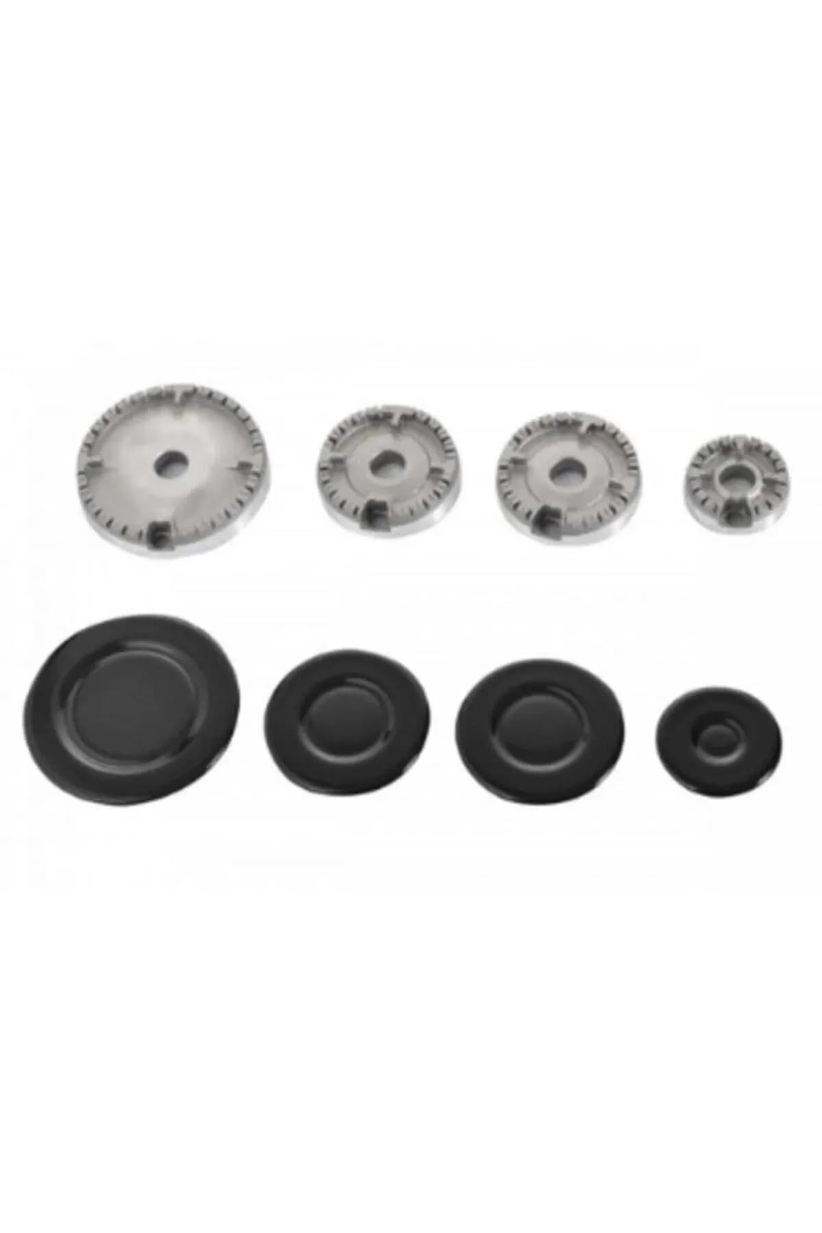 Cook-Lab 2 (Iki) Ad Kumtel/Luxell Ankastre Set Üstü Ocak Izgarası 45,5X22,5X4,5Cm Ve 8 Parça Bek Kapak Seti Siyah