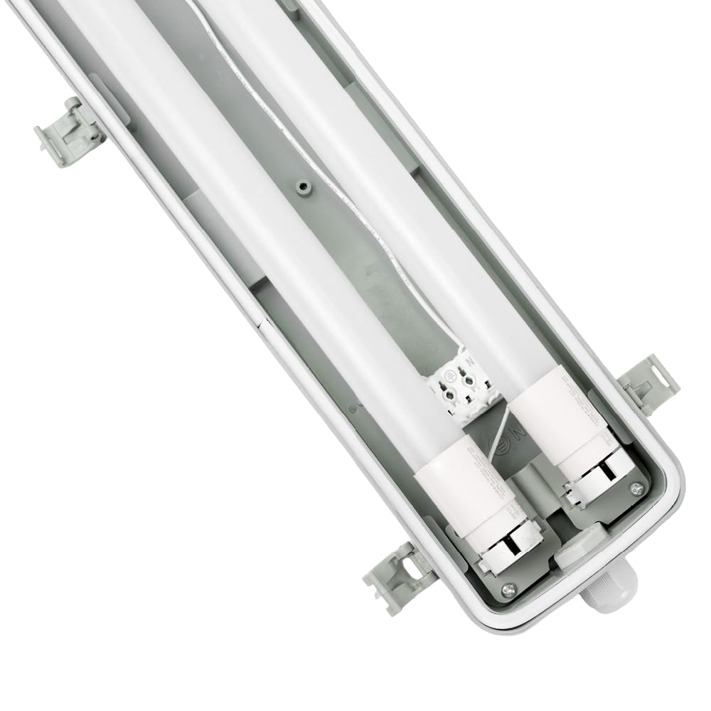 LUXULA LED Wannenleuchte 150cm mit 2x 22W LED Röhren T8 G13 Sockel, 4000K Neutralweiß, 4400lm - IP65 Feuchtraumleuchte für Werkstatt Keller Garage